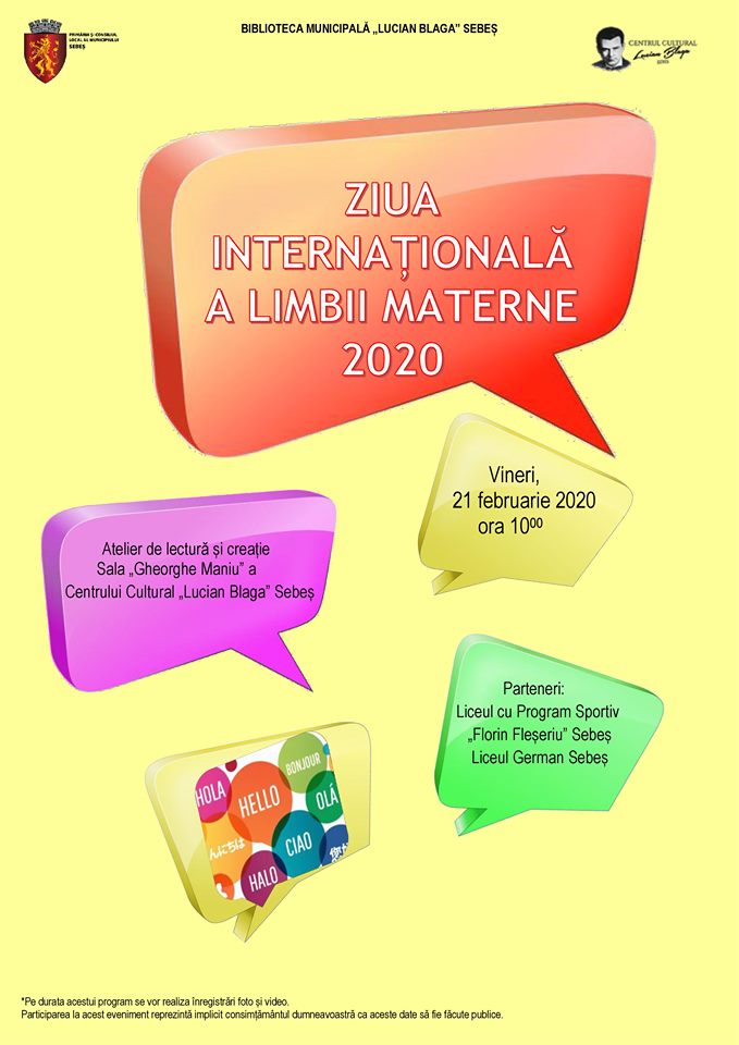 Vineri 21 Februarie 2020 Ziua InternaȚionalĂ A Limbii Materne MarcatĂ La SebeȘ Albastiriro