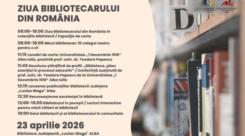 Biblioteca Județeană „Lucian Blaga” Alba sărbătorește Ziua Bibliotecarului din România