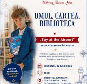 Comic Books: „Spy at the Airport” – întâlnire cu autorul Alexandru Palamariu la Biblioteca Județeană „Lucian Blaga” Alba