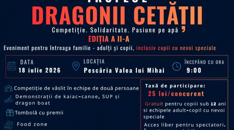 Sporturile pe apă aduc comunitatea împreună la cea de-a doua ediție a Trofeului Dragonii Cetății