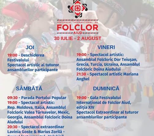 Festivalul Internațional de Folclor Aiud, revine cu o nouă ediție dedicată dialogului dintre tradiții și culturile lumii