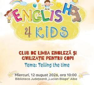 „English 4 Kids – Clubul de engleză” de la Biblioteca Județeană „Lucian Blaga” Alba- învățare prin joc, muzică și lectură