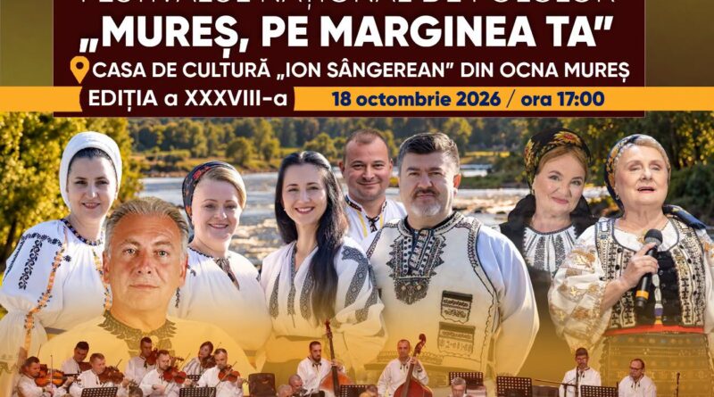 Festivalul Național de Folclor „Mureș, pe marginea ta”, ajunge la ediția a XXXVIII-a, dumincă, 18 octombrie